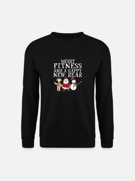 Merry Fitness And A Happy New Rear Gym Christmas - Unisex Pullover - Schwarz