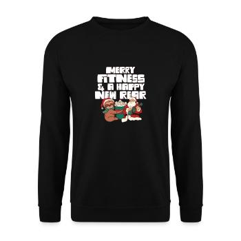 Merry Fitness And A Happy New Rear Gym Christmas - Unisex Pullover - Schwarz - Vorne - Alina (178cm) & Michal (187cm)