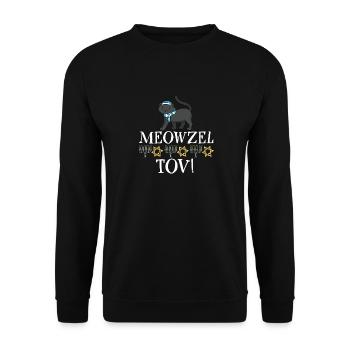 Meowzel Tov Joyeux Hanoukka Chat juif de Chrismukkah - Sweat-shirt Unisexe - noir - Devant - Alina (178cm) & Michal (187cm)