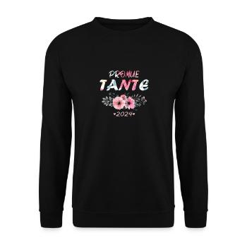 Promue Tata 2024 French Pregnancy Announcement - Unisex Sweatshirt - black - Front - Alina (178cm) & Michal (187cm)