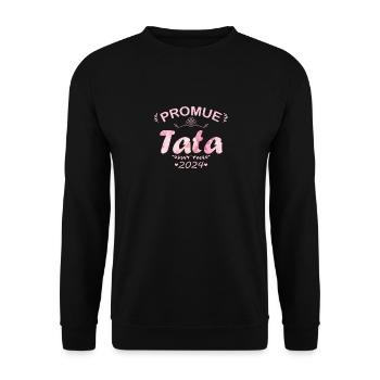 Promue Tata 2024 French Pregnancy Announcement - Unisex Sweatshirt - black - Front - Alina (178cm) & Michal (187cm)