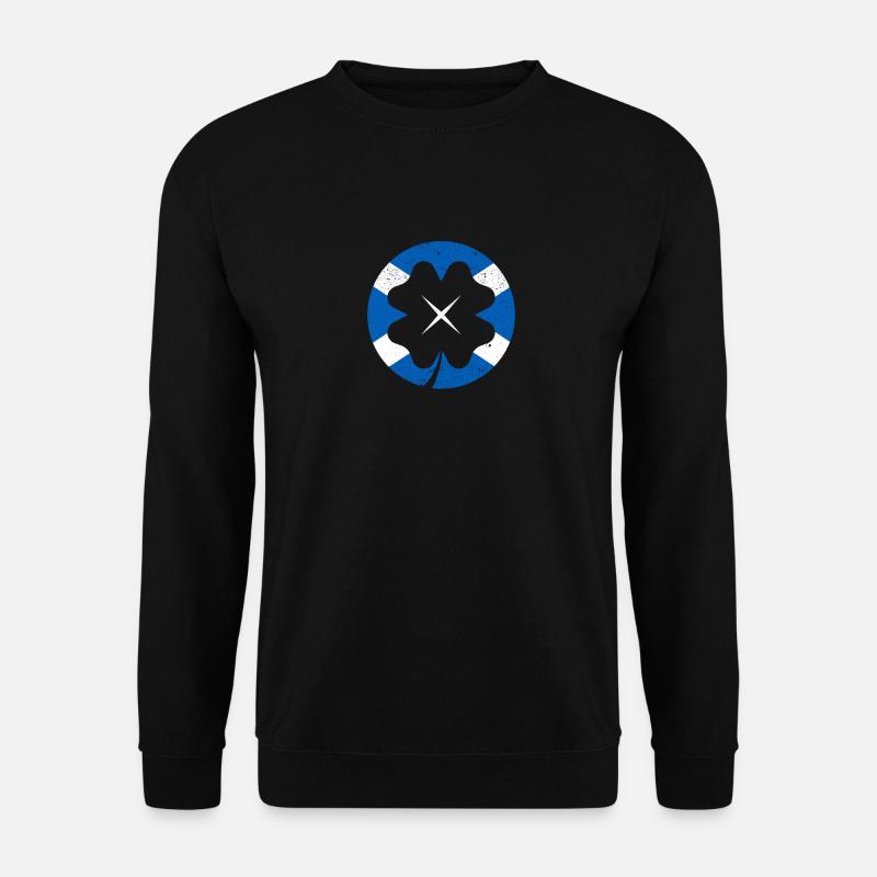 Scottish Flag Irish Shamrock Leaf - Unisex Sweatshirt - black