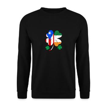 Drapeau portoricain irlandais trèfle d’Irlande - Sweat-shirt Unisexe - noir - Devant - Alina (178cm) & Michal (187cm)
