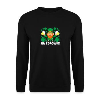 Na Zdrowie Prost Polonais St. Patrick’s Day Pologne - Sweat-shirt Unisexe - noir - Devant - Alina (178cm) & Michal (187cm)