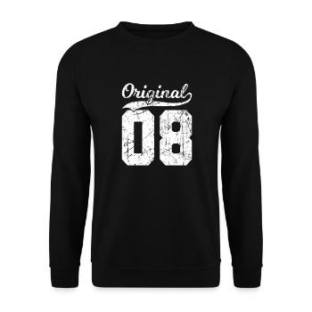 08 Original 16 Jahren Junge Mädchen Geburtstag - Unisex Pullover - Schwarz - Vorne - Alina (178cm) & Michal (187cm)