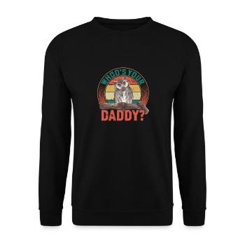 Whoo's Your Daddy? Nocturnal Bird Night Owl - Unisex Pullover - Schwarz - Vorne - Alina (178cm) & Michal (187cm)