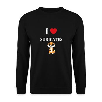 Humour petit suricate - Sweat-shirt Unisexe - noir - Devant - Alina (178cm) & Michal (187cm)