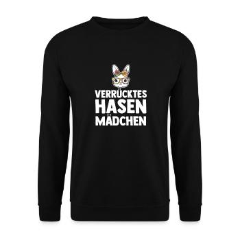 Kaninchen Hase - Unisex Pullover - Schwarz - Vorne - Alina (178cm) & Michal (187cm)