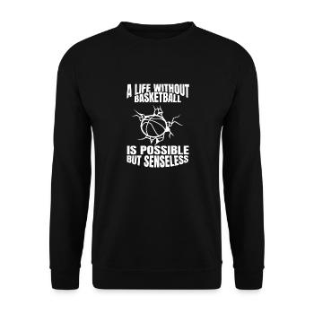 Basketball Basketballspieler Basketballteam - Unisex Pullover - Schwarz - Vorne - Alina (178cm) & Michal (187cm)
