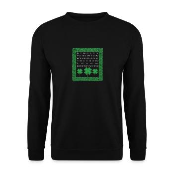 Irish Heritage Blessing Celtic Knot Clover - Unisex Sweatshirt - black - Front - Alina (178cm) & Michal (187cm)