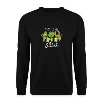 C’est ma chemise porte-bonheur Saint-Patrick irlandais - Sweat-shirt Unisexe - noir - Devant - Alina (178cm) & Michal (187cm)