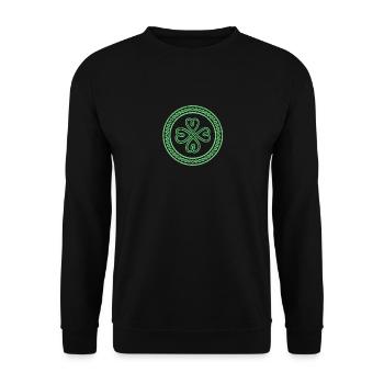 Bénédiction irlandaise noeud celtique 4 feuilles trèfle - Sweat-shirt Unisexe - noir - Devant - Alina (178cm) & Michal (187cm)