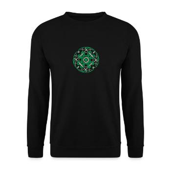 Bénédiction irlandaise noeud celtique 4 feuilles trèfle - Sweat-shirt Unisexe - noir - Devant - Alina (178cm) & Michal (187cm)