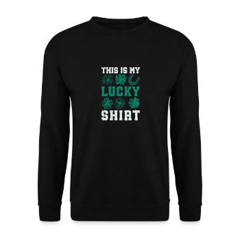This Is My Lucky Shirt St. Patrick's Day Irish - Unisex Sweatshirt - black - Front - Alina (178cm) & Michal (187cm)