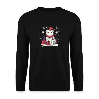 Léopard des neiges cadeaux de Noël, léopards d’amour - Sweat-shirt Unisexe - noir - Devant - Alina (178cm) & Michal (187cm)