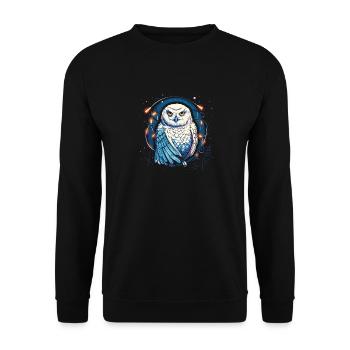 Schneeeule Weihnachtsornament, liebt Eulen - Unisex Pullover - Schwarz - Vorne - Alina (178cm) & Michal (187cm)