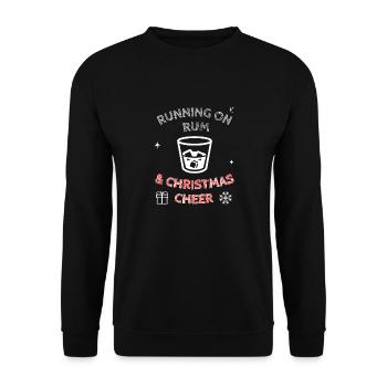 Courir Sur Le Rhum Et Noël Joie Drôle Festif - Sweat-shirt Unisexe - noir - Devant - Alina (178cm) & Michal (187cm)