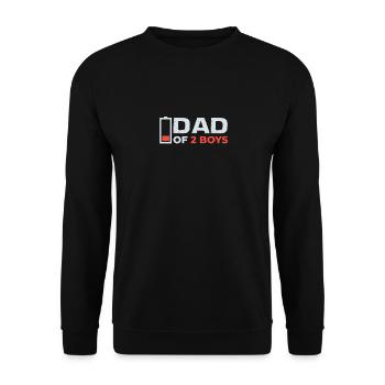 Vater von 2 Söhnen Vater Sohn Partnerlokk Dad - Unisex Pullover - Schwarz - Vorne - Alina (178cm) & Michal (187cm)