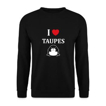 Humour mignonne petite taupe - Sweat-shirt Unisexe - noir - Devant - Alina (178cm) & Michal (187cm)