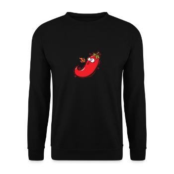 Piment Chaleur Épice Chaleur Degré de piquant - Sweat-shirt Unisexe - noir - Devant - Alina (178cm) & Michal (187cm)