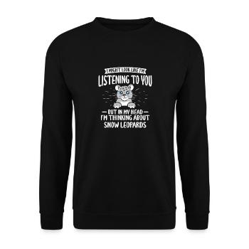 Snow leopard - Unisex Sweatshirt - black - Front - Alina (178cm) & Michal (187cm)