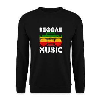 Reggae Musik Rastafari Jamaika - Unisex Pullover - Schwarz - Vorne - Alina (178cm) & Michal (187cm)