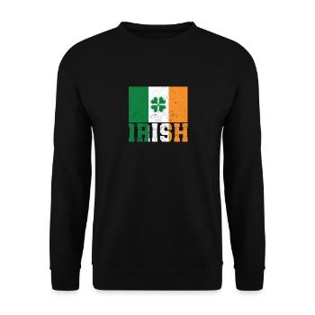 Drapeau irlandais patriotique Irlande trèfle - Sweat-shirt Unisexe - noir - Devant - Alina (178cm) & Michal (187cm)