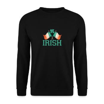 Drapeau irlandais patriotique Irlande trèfle feuille - Sweat-shirt Unisexe - noir - Devant - Alina (178cm) & Michal (187cm)