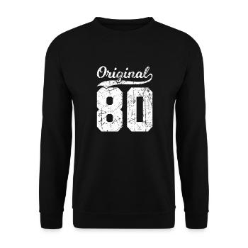 80 Original 44 Jahren Mann Frau Geburtstag - Unisex Pullover - Schwarz - Vorne - Alina (178cm) & Michal (187cm)