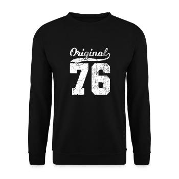 76 Original 48 Ans Homme Femme Anniversaire - Sweat-shirt Unisexe - noir - Devant - Alina (178cm) & Michal (187cm)