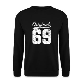 69 Original 55 Jahren Mann Frau Geburtstag - Unisex Pullover - Schwarz - Vorne - Alina (178cm) & Michal (187cm)