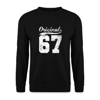 67 Original 57 Jahren Mann Frau Geburtstag - Unisex Pullover - Schwarz - Vorne - Alina (178cm) & Michal (187cm)