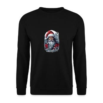 Samurai Santa Funny Christmas - Unisex Sweatshirt - black - Front - Alina (178cm) & Michal (187cm)