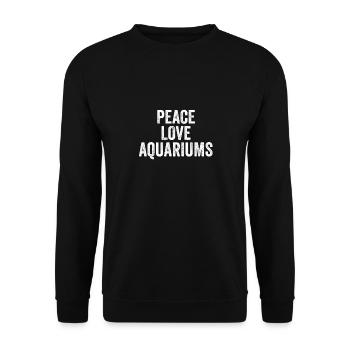 Peace Love Aquariums - Freshwater Fish Pet Love - Unisex Sweatshirt - black - Front - Alina (178cm) & Michal (187cm)