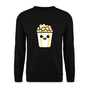 Popcorn Pot Humor - Unisex Sweatshirt - black - Front - Alina (178cm) & Michal (187cm)