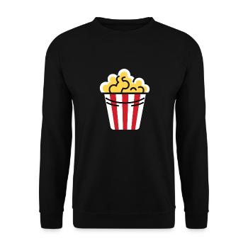 Humour pot de popcorn - Sweat-shirt Unisexe - noir - Devant - Alina (178cm) & Michal (187cm)
