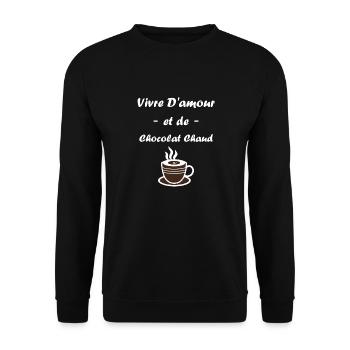 Humour petit chocolat chaud - Sweat-shirt Unisexe - noir - Devant - Alina (178cm) & Michal (187cm)