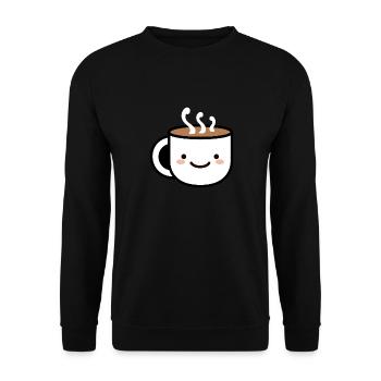 Humor Small Hot Chocolate - Unisex Sweatshirt - black - Front - Alina (178cm) & Michal (187cm)