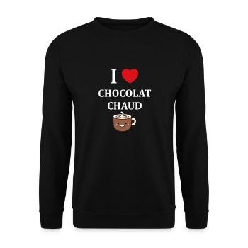 Humor Small Hot Chocolate - Unisex Sweatshirt - black - Front - Alina (178cm) & Michal (187cm)