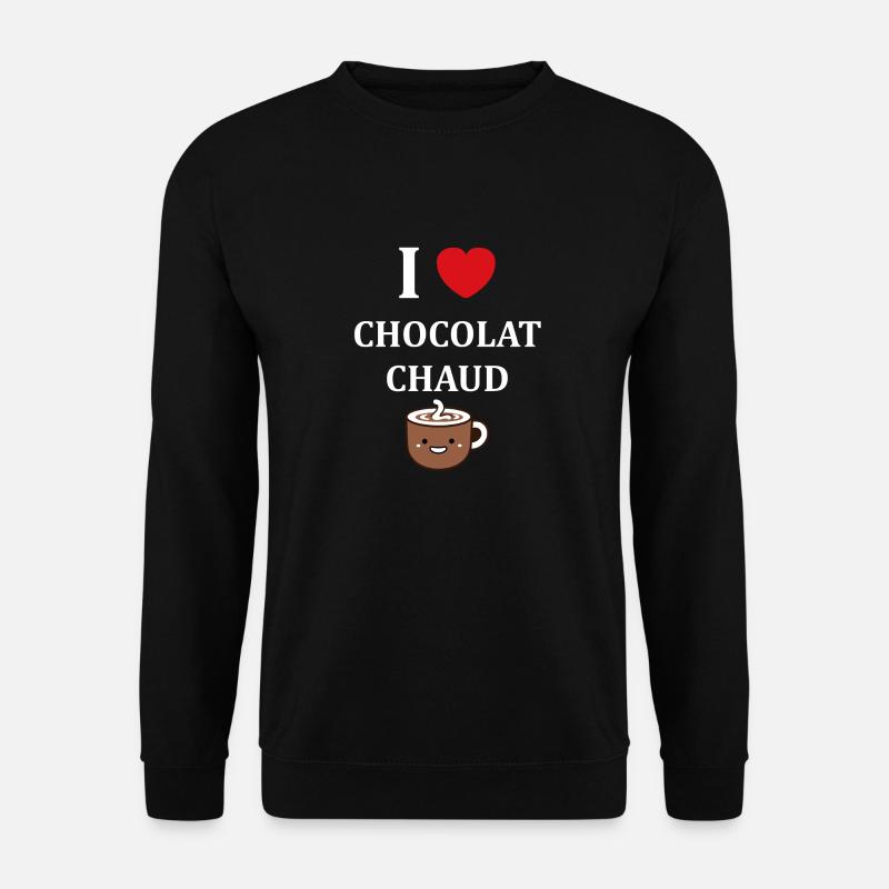 Humour petit chocolat chaud - Sweat-shirt Unisexe - noir