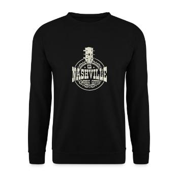 Nashville Tennessee Country Music City - Unisex Pullover - Schwarz - Vorne - Alina (178cm) & Michal (187cm)