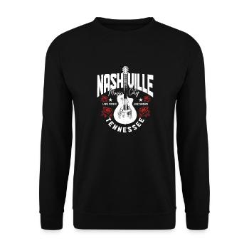 Nashville Tennessee Country Music City - Unisex Pullover - Schwarz - Vorne - Alina (178cm) & Michal (187cm)