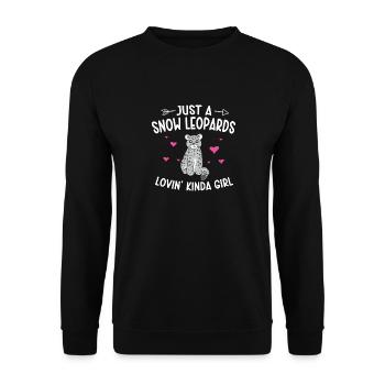 Snow leopard - Unisex Sweatshirt - black - Front - Alina (178cm) & Michal (187cm)