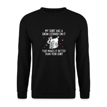 Snow leopard - Unisex Sweatshirt - black - Front - Alina (178cm) & Michal (187cm)