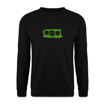 Irischer Stolz Kleeblatt Heiliger Irland - Unisex Pullover - Schwarz - Vorne - Alina (178cm) & Michal (187cm)
