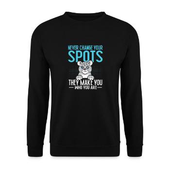 Snow leopard - Unisex Sweatshirt - black - Front - Alina (178cm) & Michal (187cm)