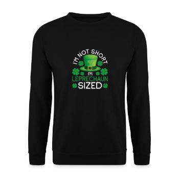 Ich bin nicht klein, ich bin ein Kobold, lustig - Unisex Pullover - Schwarz - Vorne - Alina (178cm) & Michal (187cm)