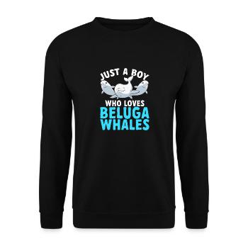 Weißwal Beluga Wal - Unisex Pullover - Schwarz - Vorne - Alina (178cm) & Michal (187cm)