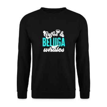 Weißwal Beluga Wal - Unisex Pullover - Schwarz - Vorne - Alina (178cm) & Michal (187cm)