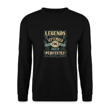 Vintage Legends Born In 1963 60 Years Old gift - Unisex Sweatshirt - black - Front - Alina (178cm) & Michal (187cm)